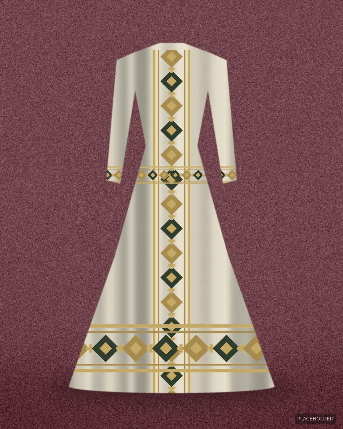 ምሳሌ ምስል፦ በወርቅ ጥልፍ ያጌጠ ቀሚስ